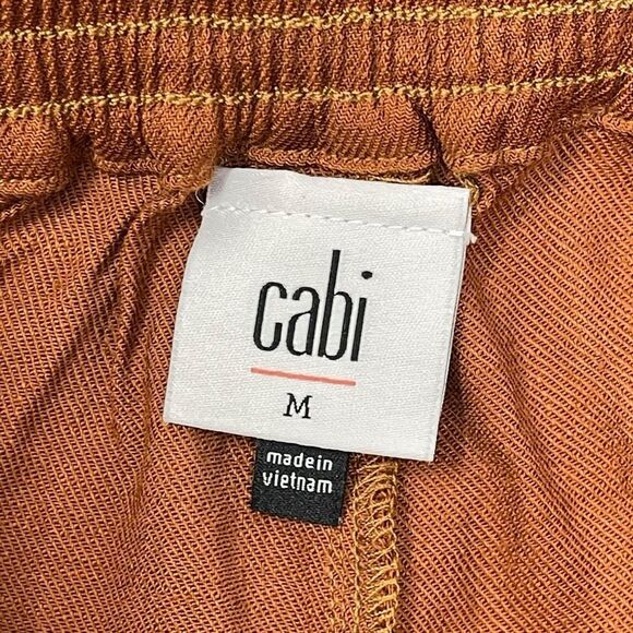 Cabi #6478 Cruise Crop Sienna Brown Linen Blend Pants Coastal Beach Women Medium - Picture 8 of 11